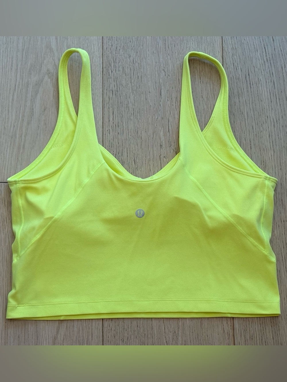 Lululemon Align Tank Top Electric Lemon Size 12 A/B Cup Light Support Crop Gym - Picture 2 of 3